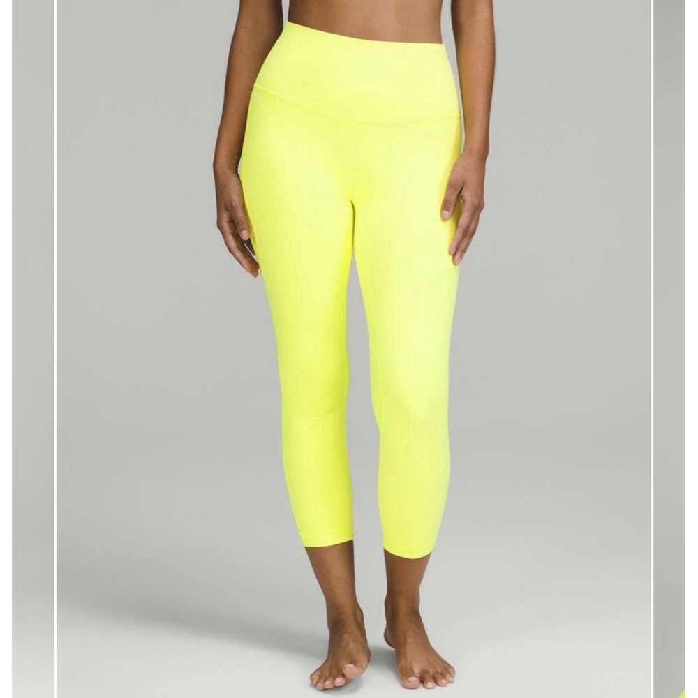 Lululemon Women's Align High Rise Crop 23" Leggings Size 6 Electric Lemon W6BGLS